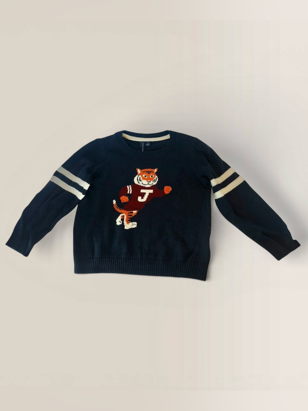 Janie and Jack Navy Sweater with Team Tiger Design